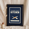 Personalised Nan's Kitchen Print - navy Grandma Jean's version with rolling pin