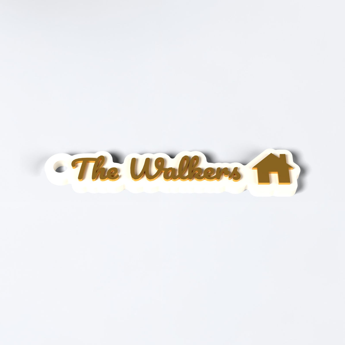 Personalised New Home Keyring - close-up of the raised lettering