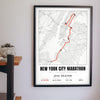 Personalised New York City Marathon Print - New York City Marathon route print on the hallway wall