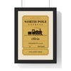 Personalised North Pole Express Ticket Print - framed North Pole Express golden ticket print on cream