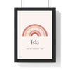 Personalised Nursery Name Print - framed blush first Christmas version
