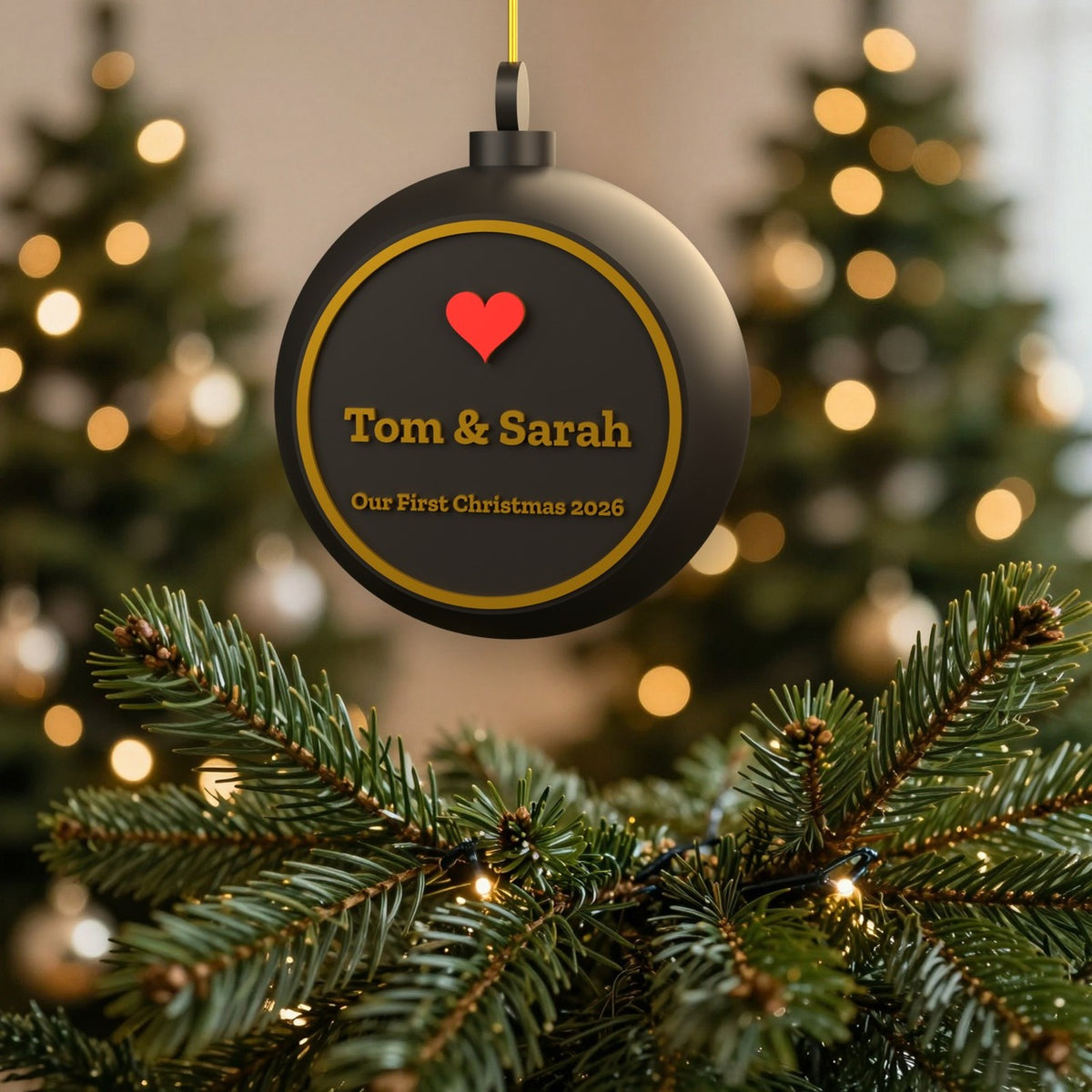Personalised Our First Christmas Bauble - personalised our first christmas bauble on the Christmas tree
