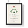 Personalised Our First Christmas Together Print - framed ivory Our First Christmas Together print with mistletoe