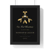 Personalised Our First Christmas Together Print - framed black and gold Mr and Mrs version