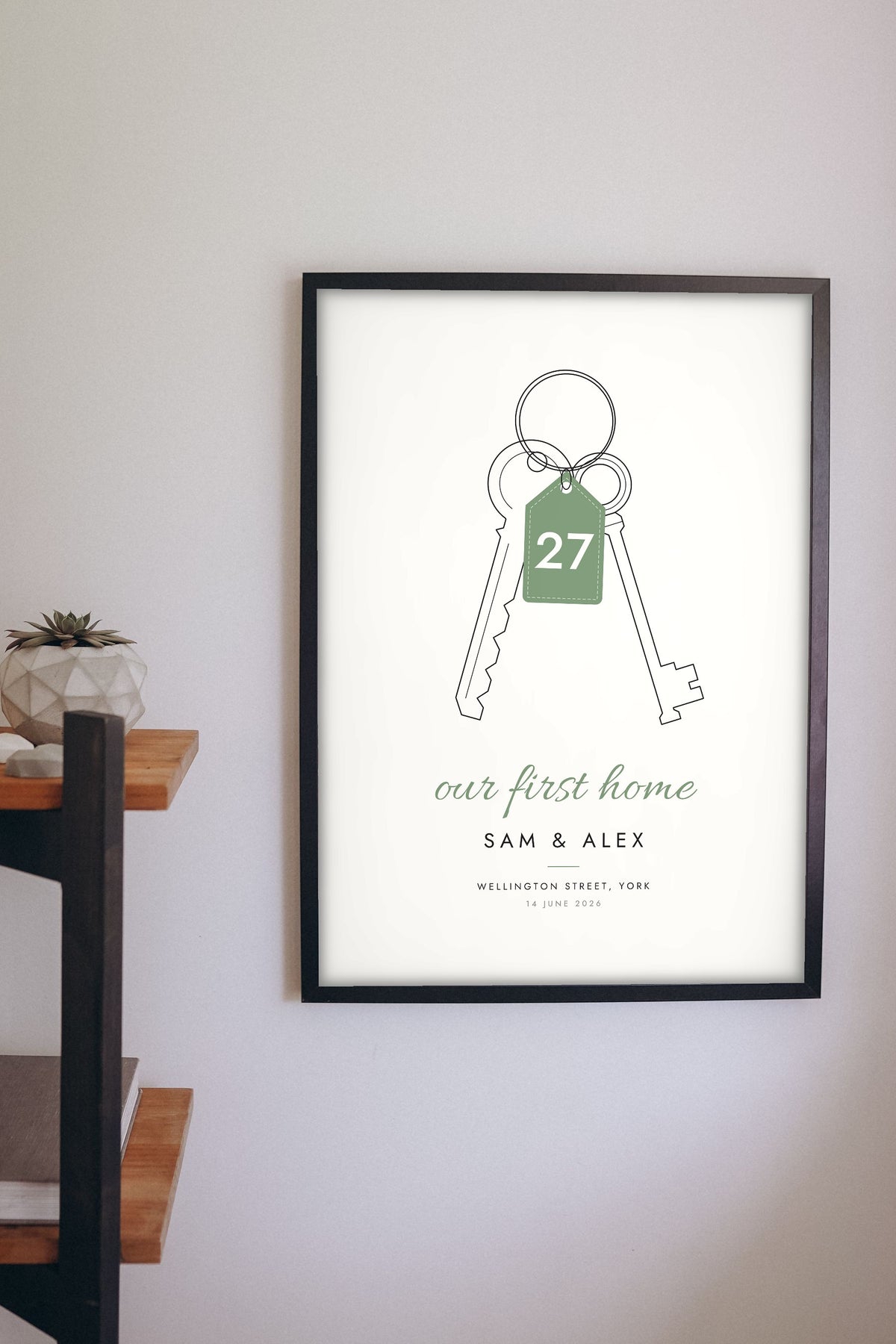 Personalised Our First Home Print - our first home keys print in the hallway
