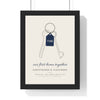 Personalised Our First Home Print - framed stone keys print with navy tag