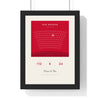 Personalised Our Seat Football Print - framed Our Seat print, red block with the seat picked out in white