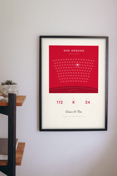 Personalised Our Seat Football Print - Our Seat football print on the living room wall