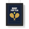 Personalised Padel Club Sign Print - framed personalised padel club sign print in navy and gold