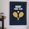 Personalised Padel Club Sign Print - padel club sign print on a games room wall