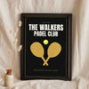 Personalised Padel Club Sign Print - black and gold version for a family padel club
