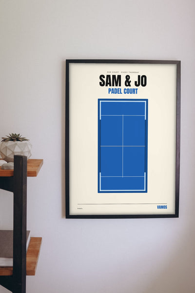 Personalised Padel Court Print - personalised padel court print on the wall