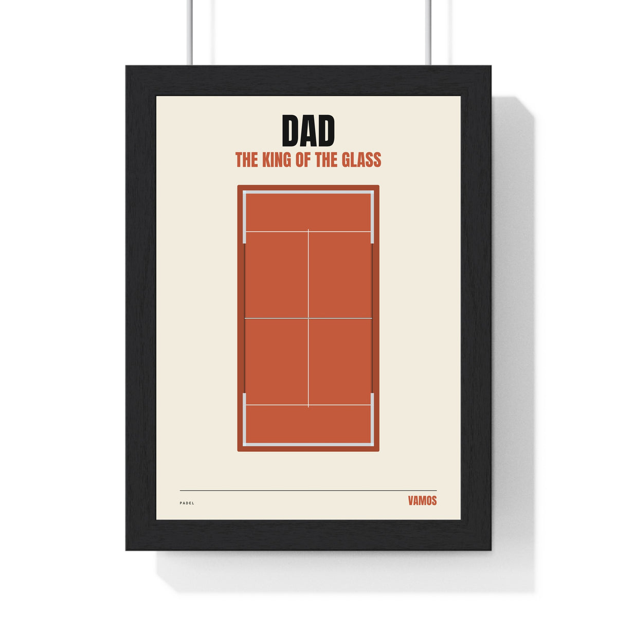 Personalised Padel Court Print - framed terracotta padel court print for Dad