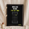 Personalised Padel Match Print - black version of the padel match print