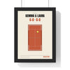 Personalised Padel Match Print - framed terracotta padel match print for a club final