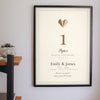 Personalised Paper Anniversary Print - hanging on a living room wall