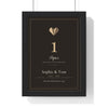 Personalised Paper Anniversary Print - classic, dark