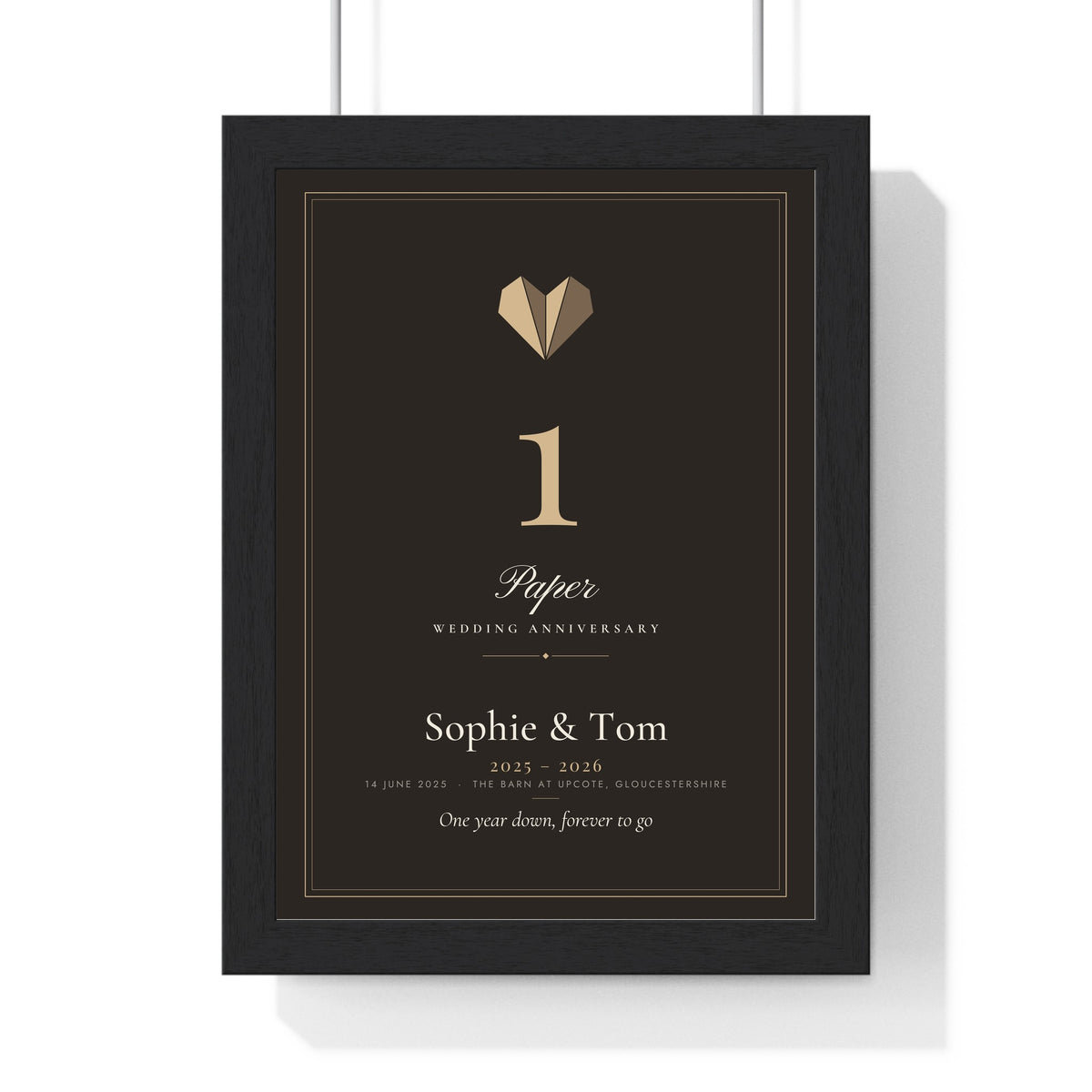 Personalised Paper Anniversary Print - classic, dark