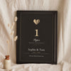 Personalised Paper Anniversary Print - leaning in a frame, dark