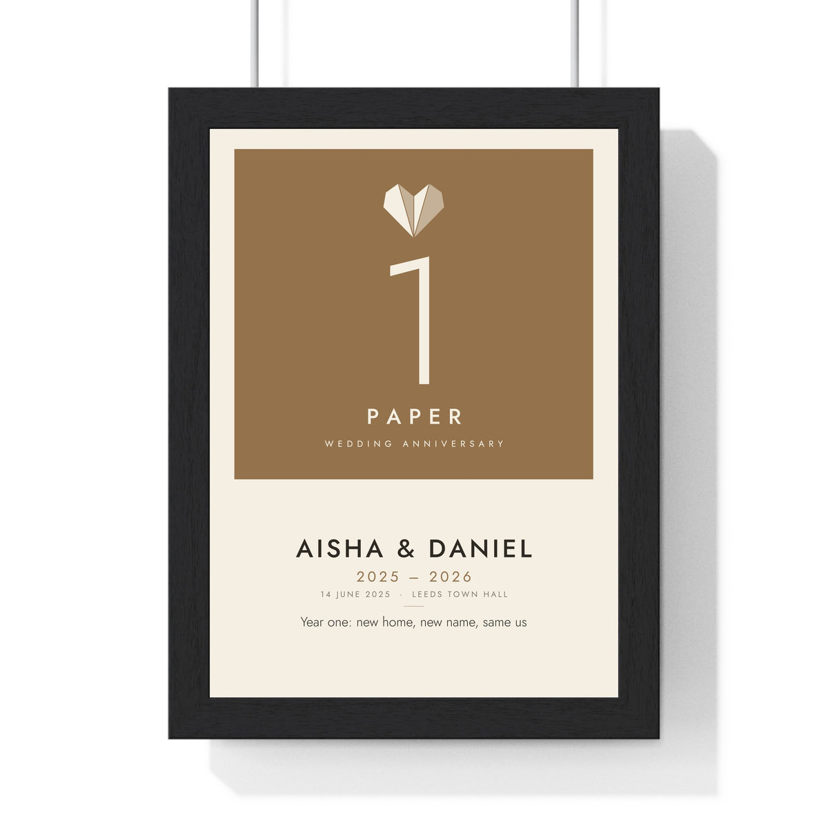 Personalised Paper Anniversary Print - modern, light