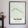 Personalised Paris Marathon Print - Paris Marathon route print on the hallway wall