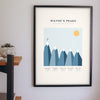 Personalised Peaks Climbed Print - peaks climbed print on the living room wall