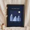 Personalised Peaks Climbed Print - night version, The Three Peaks