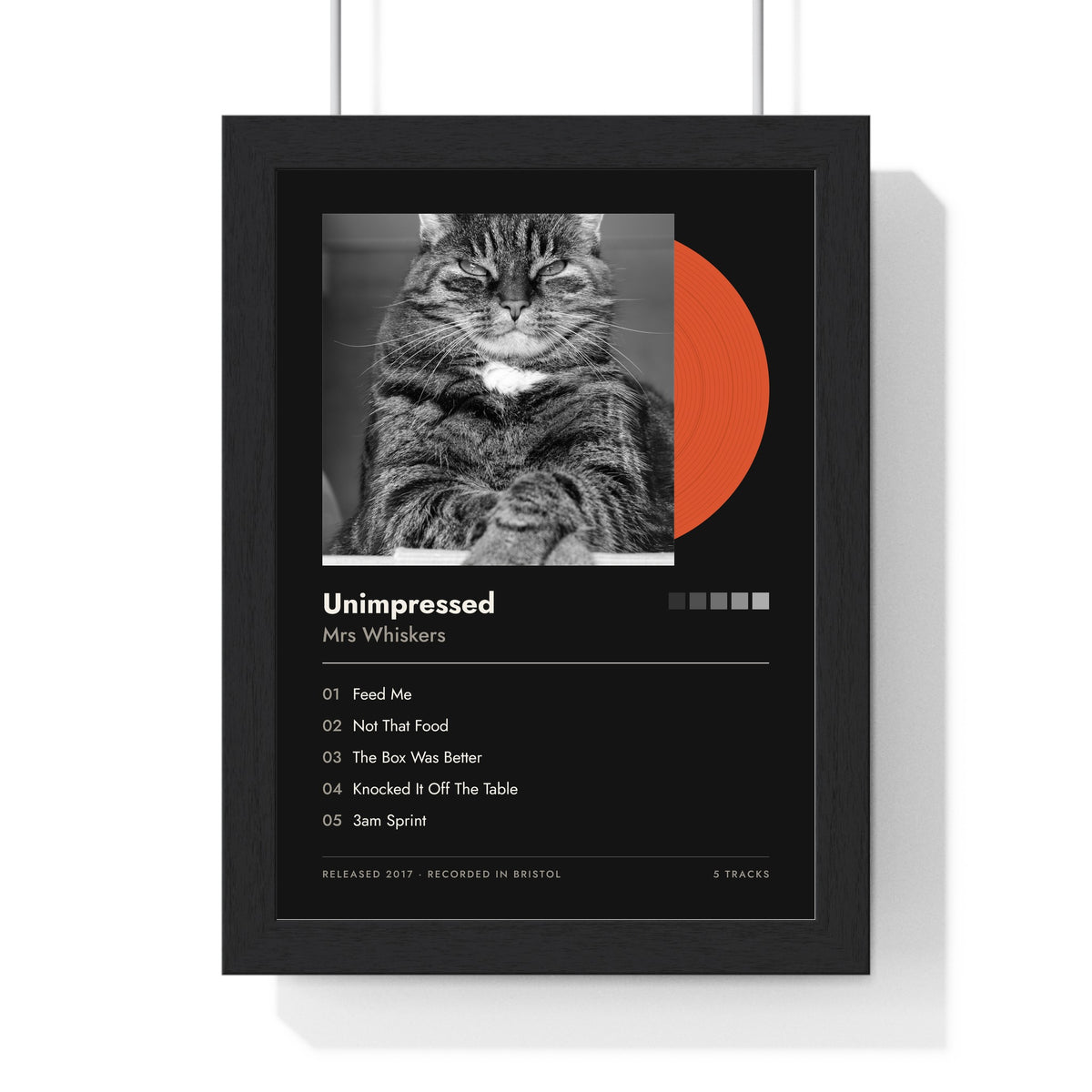 Personalised Pet Album Cover Print - dark colourway