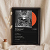 Personalised Pet Album Cover Print - leaning in a frame, dark colourway