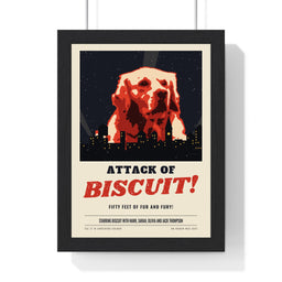 Personalised Pet Horror Movie Poster - framed personalised pet horror movie poster, Attack of Biscuit