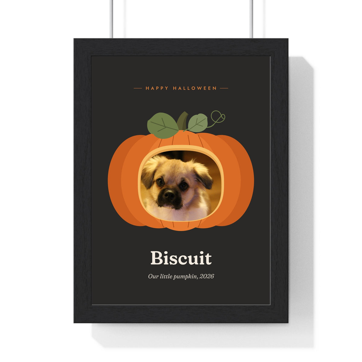 Personalised Pet in a Pumpkin Halloween Print - framed personalised pet in a pumpkin Halloween print
