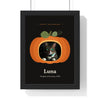 Personalised Pet in a Pumpkin Halloween Print - black colourway with a cat