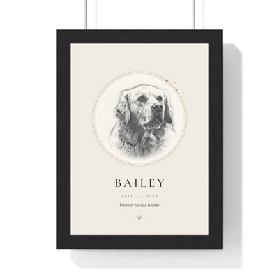 Personalised Pet Memorial Print - framed personalised pet memorial portrait print