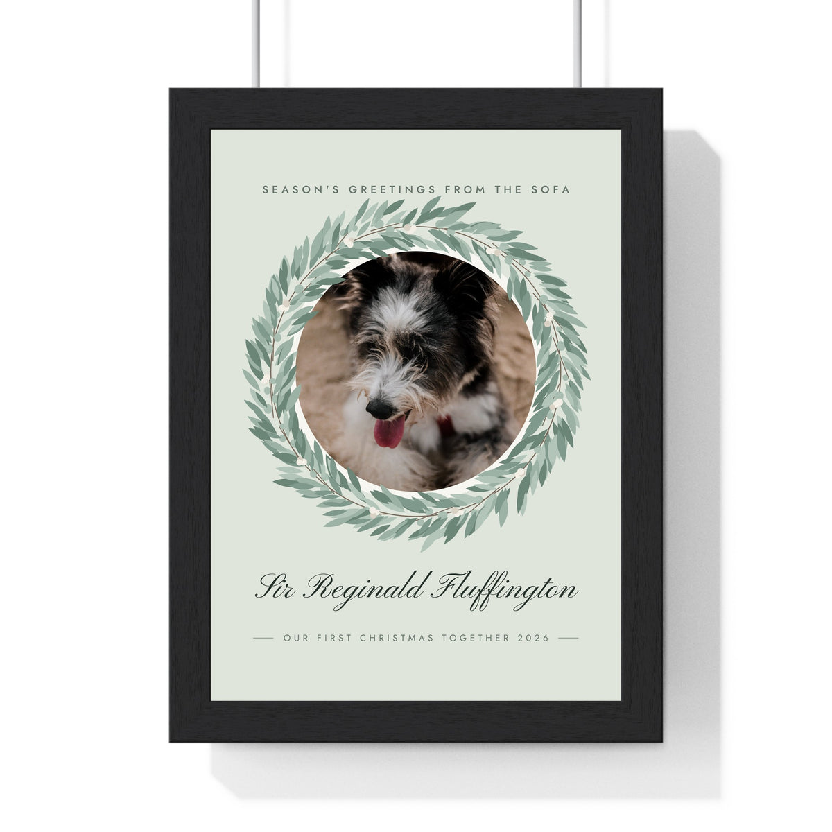 Personalised Pet Portrait Christmas Print - another version