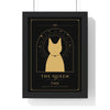 Personalised Pet Tarot Card Print - framed black and gold cat version