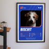 Personalised Pet Trading Card Print - hanging on a living room wall