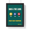 Personalised Pool Team Print - framed dad and the lads family pool print