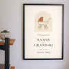 Personalised Promoted to Nanny and Grandad Print - on the living room wall