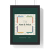 Personalised Property Board Game Print - racing green Manchester board for a couple's first home