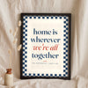 Personalised Quote Print - navy checkerboard version