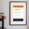 Personalised Rail Ticket Print - rail ticket print on the living room wall