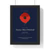 Personalised Remembrance Poppy Print - framed navy version