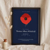 Personalised Remembrance Poppy Print - navy version for an HMS Belfast able seaman