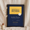 Personalised Retirement Certificate Print - navy and mustard version for a retiring postman