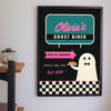 Personalised Retro Ghost Diner Sign Print - ghost diner print on a kitchen wall