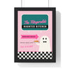 Personalised Retro Ghost Diner Sign Print - framed candy pink haunted kitchen version