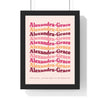 Personalised Retro Wavy Name Print - framed berry pink wavy name print
