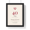 Personalised Ruby Wedding Anniversary Print - framed personalised ruby wedding anniversary print