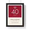Personalised Ruby Wedding Anniversary Print - modern, light