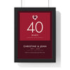 Personalised Ruby Wedding Anniversary Print - modern, dark